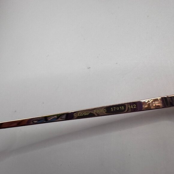 Cartier Buffs Sunglasses Triple Cross Diamond Cut Lens Pink Tint - Picture 9 of 10